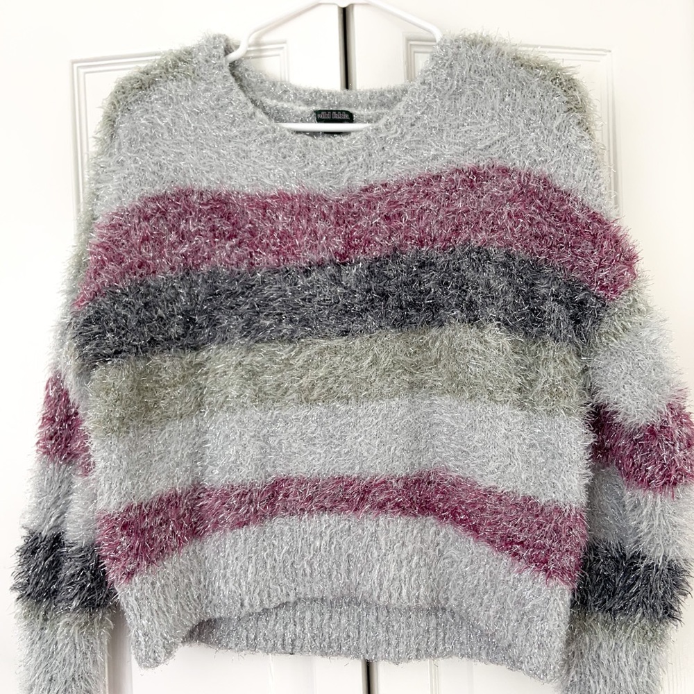 Thick Striped Eyelash Sweater